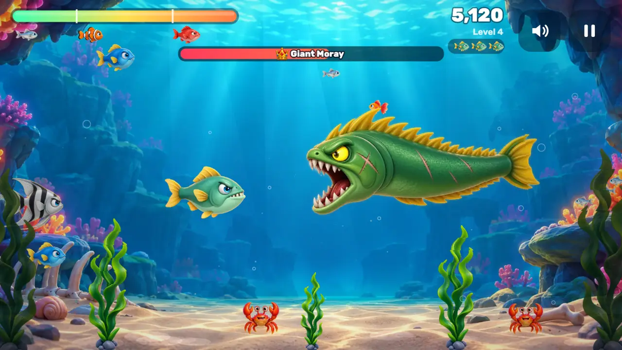 Boss fight with the Giant Moray